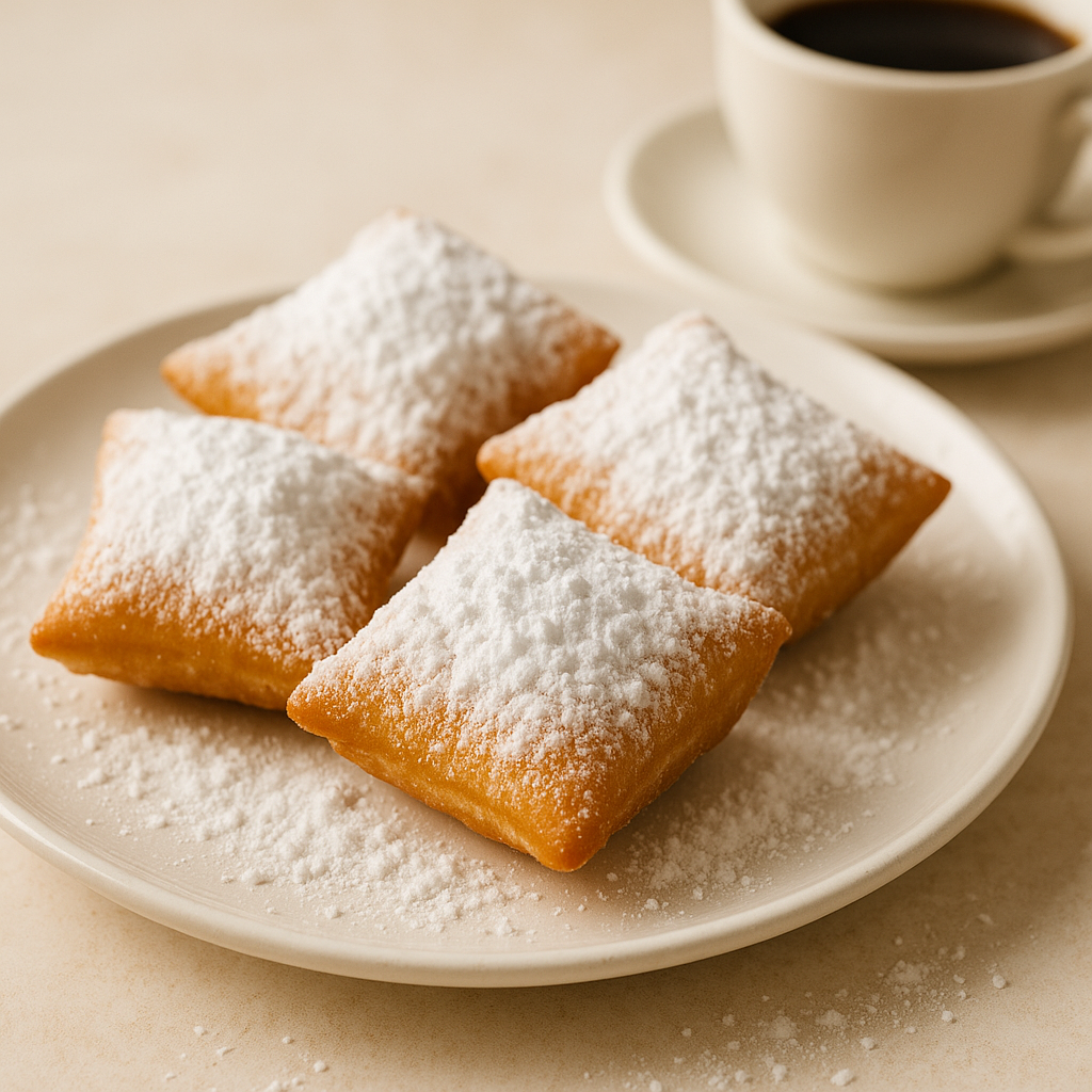 Chef movie New Orleans beignets with powdered sugar